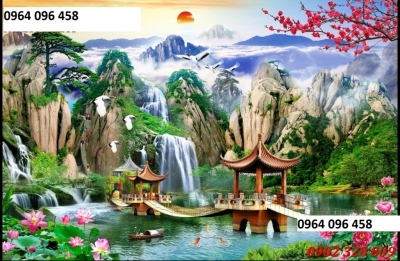 Tranh gạch 3d ốp tường phòng khách - GVC21