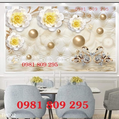 Tranh gạch 3d sứ ngọc ốp phòng khách