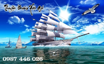 Tranh gạch men thuyền buồm HP2432
