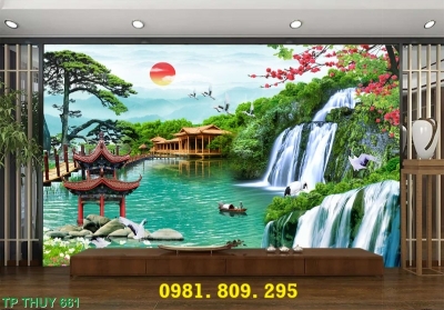 Tranh gạch ốp tường phòng khách JSH709