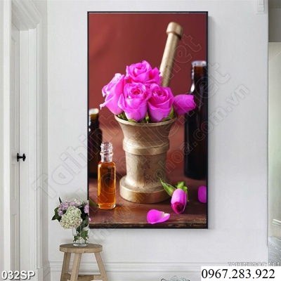 Tranh 3D hoa lan cao cấp trang trí phòng khách