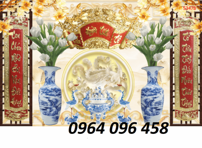 Tranh gạch 3d ốp tường phong thờ - 767C
