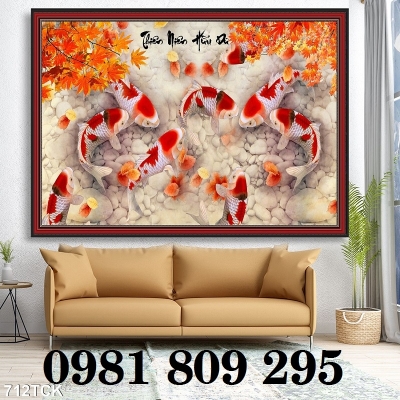 Tranh cá chép - gạch tranh 3d phong thủy