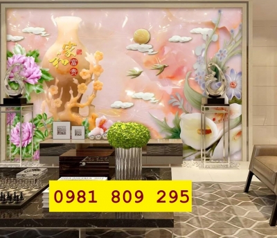Tranh gạch 3d bình hoa , tranh gạch trang trí