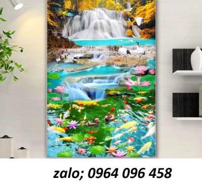 Tranh 3d phong thủy cá chép KMNB6