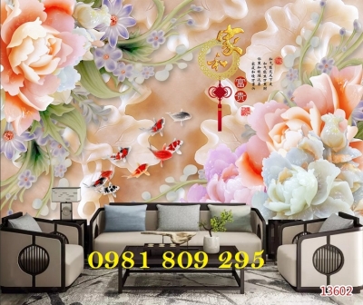 Tranh cá chép - gạch tranh 3d