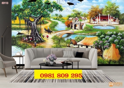 Gạch 3d làng quê ốp tường HP4998