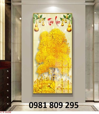 Tranh phong thủy - gạch tranh 3D kim tiền