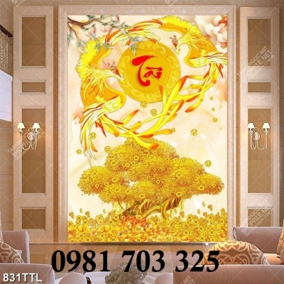 Gạch tranh đẹp 3d tài lộc