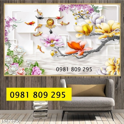 Tranh gạch men hoa mẫu đơn đẹp JP362558