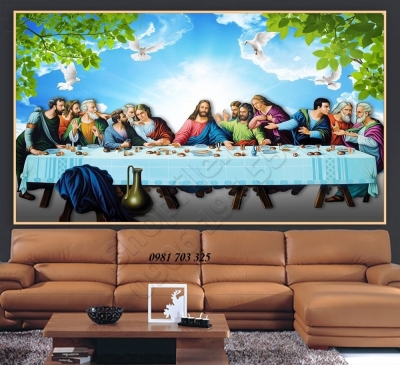 tranh gạch men công giáo- tranh 3D phòng khách