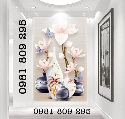 gạch tranh bình hoa 3d  - tranh bình hoa