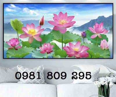 Gạch tranh trang trí tường hoa sen HG3424