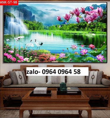 Tranh gạch 3d ốp tường mẫu phong cảnh đồng quê - 699NVC