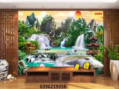 Tranh gạch 3d sơn thủy trang trí