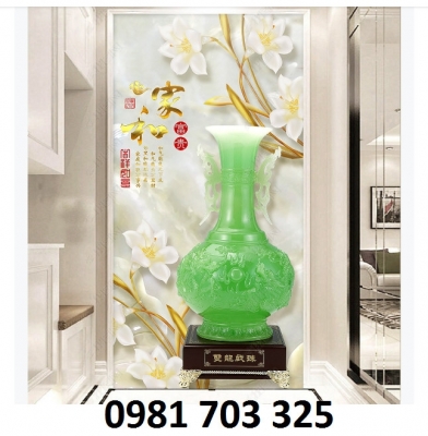 Tranh gạch 3d hoa khổ dọc