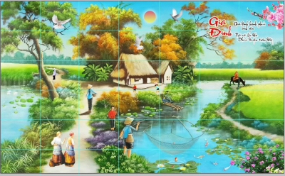 Tranh gạch phong cảnh đồng quê 3d - 654CVB