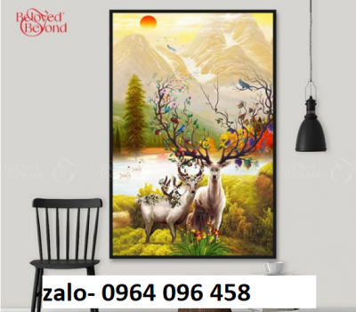 Tranh gạch 3d phong thủy phòng khách - SFC64