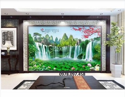 Gạch tranh 3D phòng khách