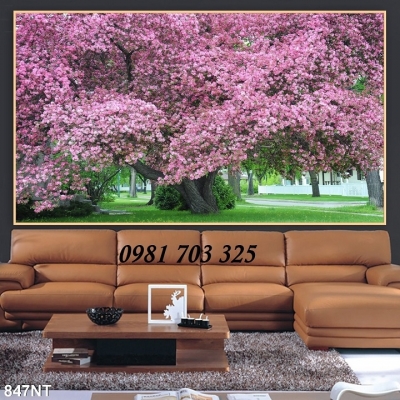 Tranh gạch 3D trang trí hình vườn hoa