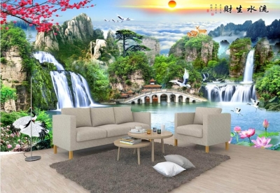 Tranh 3D dán tường - tranh phong cảnh