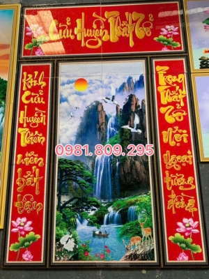 Tranh gạch ốp tường cho phòng thờ 3d