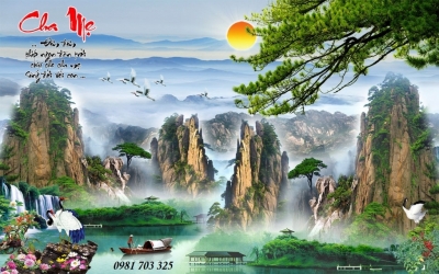 Tranh gạch 3D phòng khách