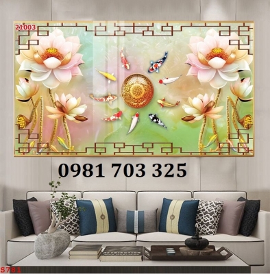 Gạch men cá chép dán tường phòng khách