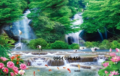 Gạch tranh 3d ốp tường phòng khách - XC544