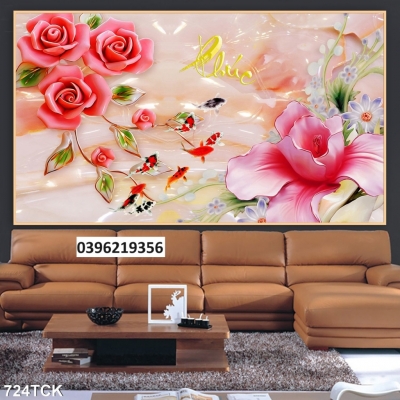 Tranh gạch hình cá chép đẹp