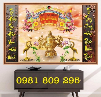 Tranh gạch - gạch 3d chim hạc ban thờ