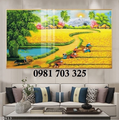 Gạch tranh phong cảnh đồng quê 3D