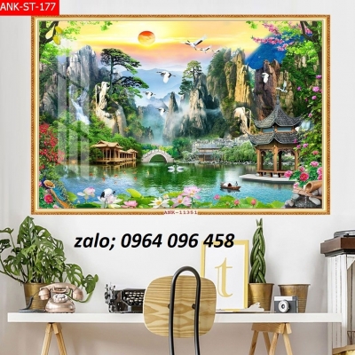 Tranh gạch 3d sơn thủy hữu tình - NMMM95