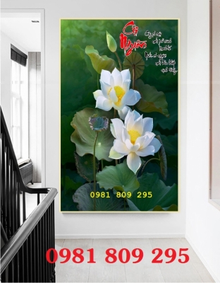 Gạch 3d hoa sen trang trí