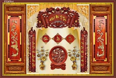 Phòng thơ gia tiên - gạch tranh 3D