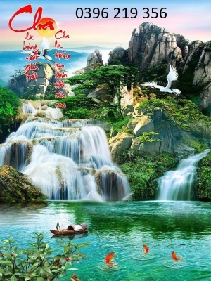 Tranh gạch ốp lát phong cảnh trang trí 3d