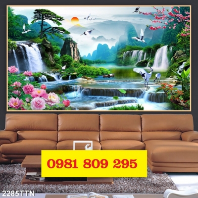 Gạch tranh phong cảnh thác nước hữu tình HP81245