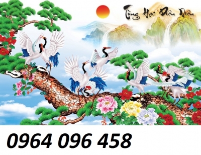 Tranh gạch 3d ốp tường tùng hạc - DCX31