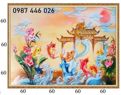 Gạch tranh cá chép HP972