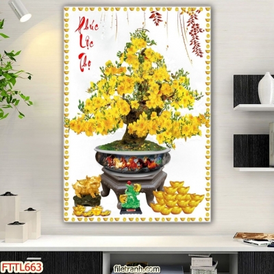 Tranh gạch 3d trang trí Hoa Mai