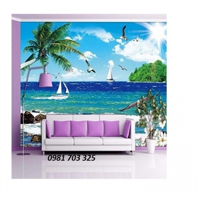 Tranh gạch 3D bãi biển đẹp