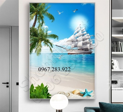 Tranh gạch- Tranh thuận buồm xuôi gió