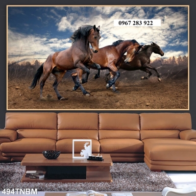 Tranh gạch 3D hình ngựa hiện đại