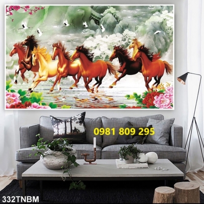 Tranh gạch men ngựa , gạch tranh 3d phòng khách