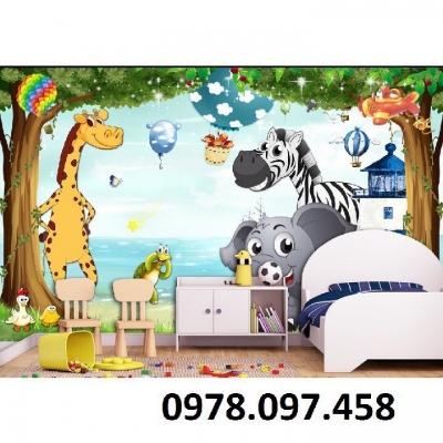 Tranh gạch trang trí phòng ngủ bé