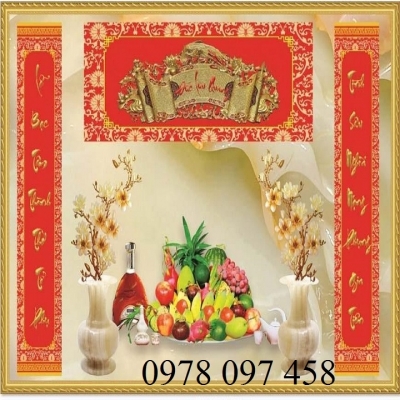 Tranh gạch trang trí phòng thờ