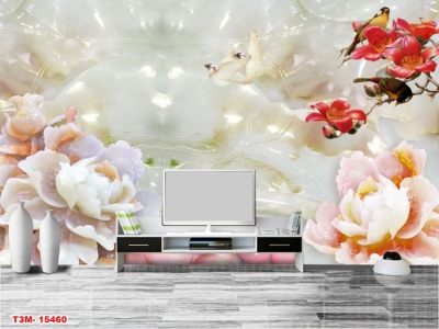 tranh hoa mẫu đơn- tranh gạch sứ ngọc 3D