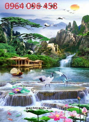 Tranh gạch 3d ốp tường khổ đứng - 6555CV