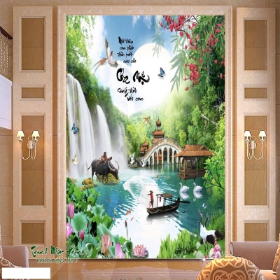 Tranh gạch 3d ốp nhà mồ - gạch tranh 3d ốp nhà mồ - GFH89