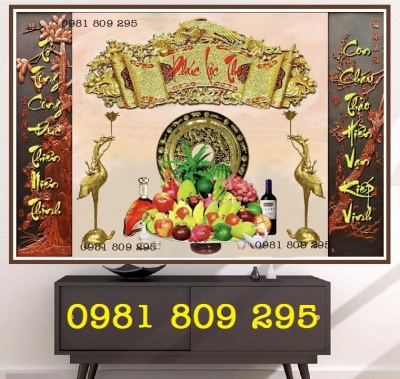 Gạch tranh phòng thờ gia tiên